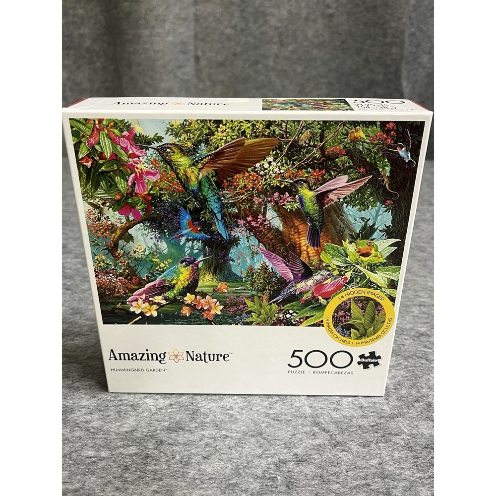 Amazing Nature Hummingbird Garden 500 Pieces Birds Flowers Colorful Buffalo